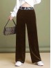 Velvet High Waist Wide Leg Pants W/ Tiny Sequins